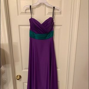 Alfred Angelo Strapless Gown-Purple w/Green Sash